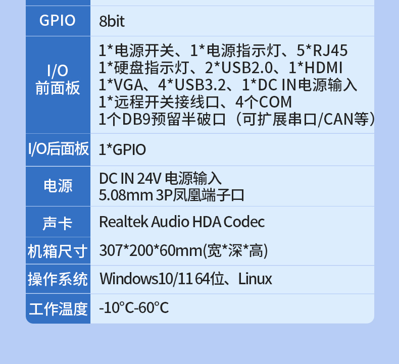 65W功耗無風扇主機電腦,多網(wǎng)多USB小型工控機,DTB-3042-H110.jpg