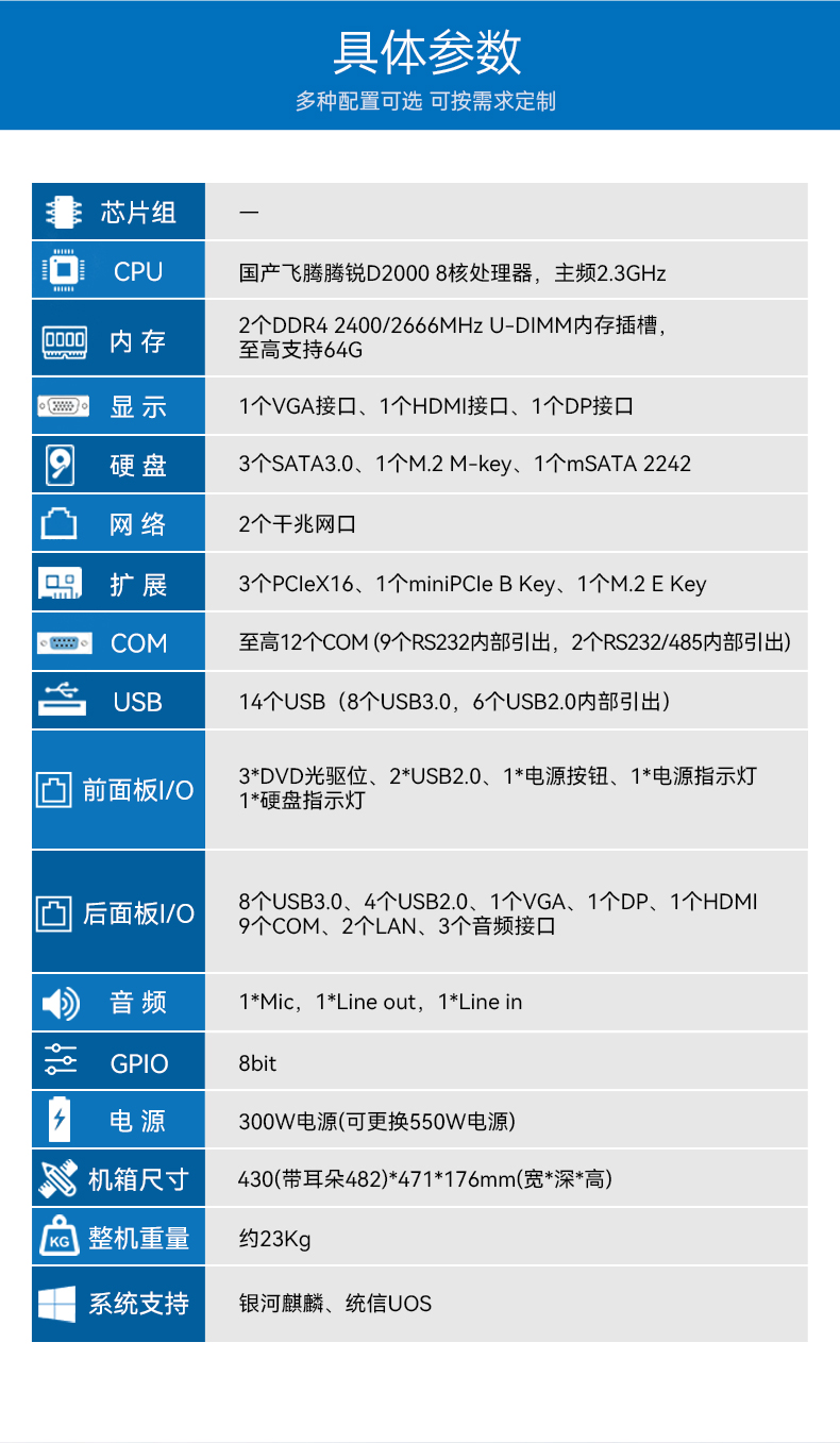 國產(chǎn)4U信創(chuàng)寧波工控機,飛騰騰銳D2000八核處理器,5G國產(chǎn)CPU電腦,DT-610X-TD2KMB.jpg